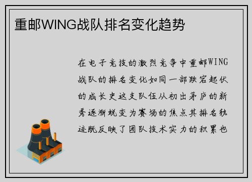 重邮WING战队排名变化趋势
